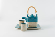Load image into Gallery viewer, Bamboo Handled Square Tea Set with Square Cups
